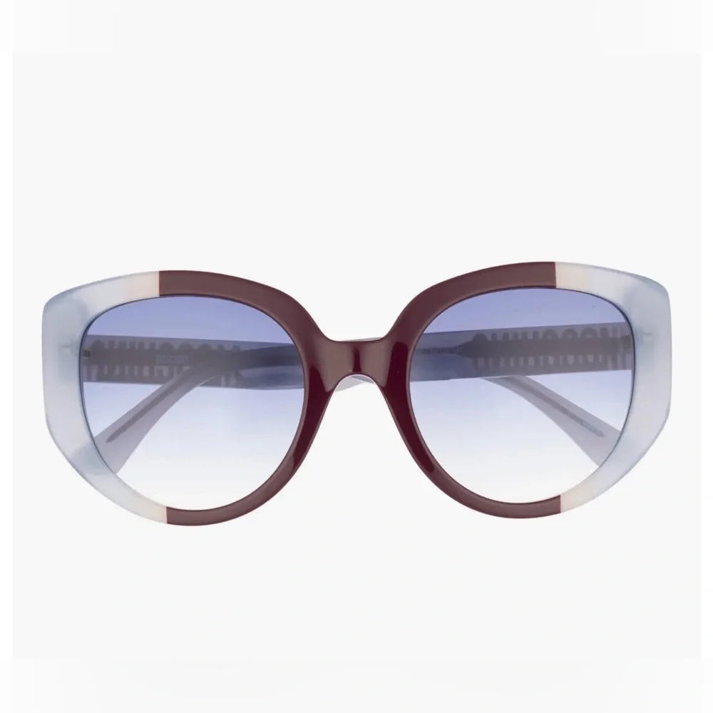 MOSCHINO 53mm Gradient Sunglasses Blue/Brown $262 Retail NWT